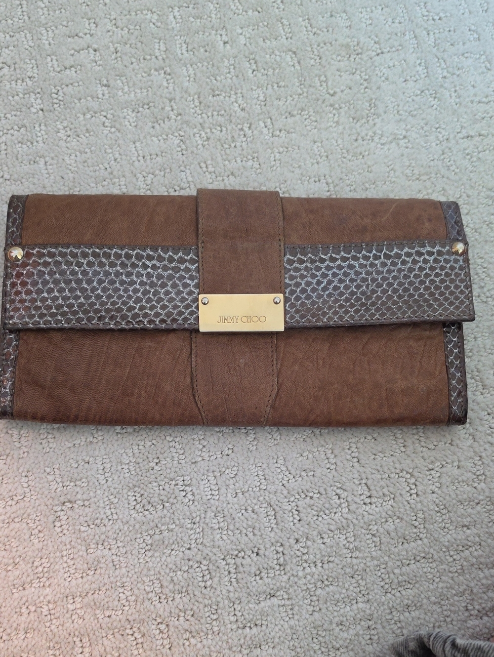 Jimmy Choo Brown Leather Clutch